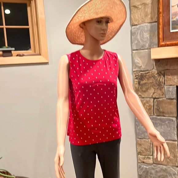 Sleeveless 4th of July red top with stars - Picture 1 of 5